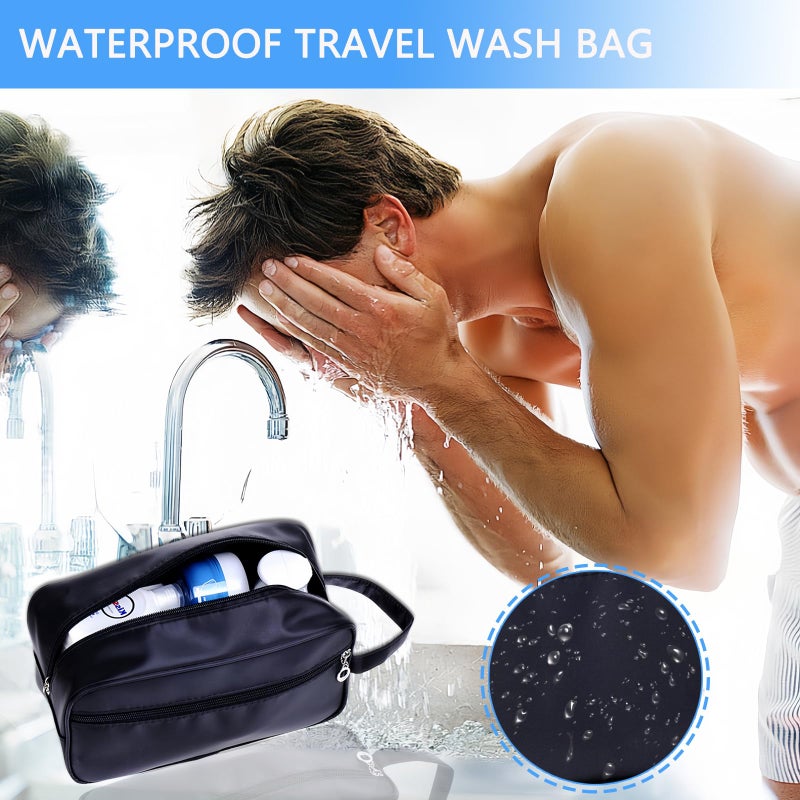 Tumecos Toiletry Dopp Kit Travel Electronics Organizer Shaving Accessories Bag with Carry Handle Black - Image 3